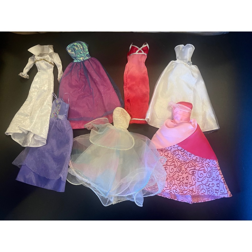 Barbie Doll Gown Lot of 7 Formal Evening Princess Dresses